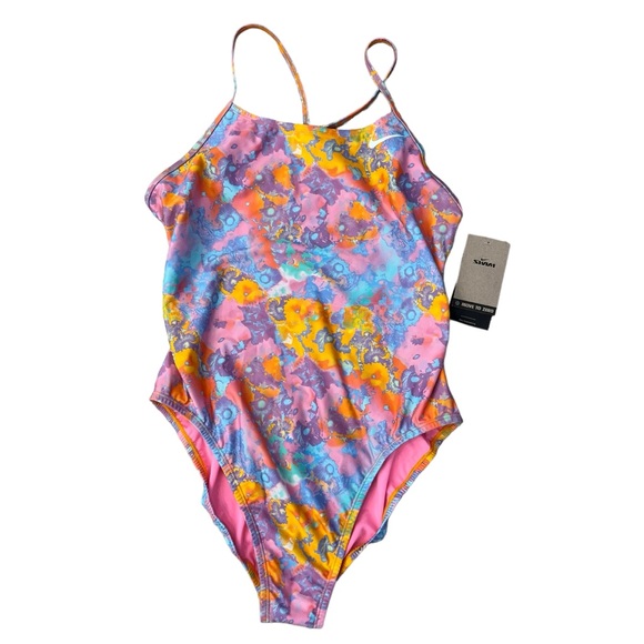 NWT NIKE Womens Multicolor Sundial HydraStrong Cut Out One Piece Swimswuit 40/14 - Picture 3 of 6